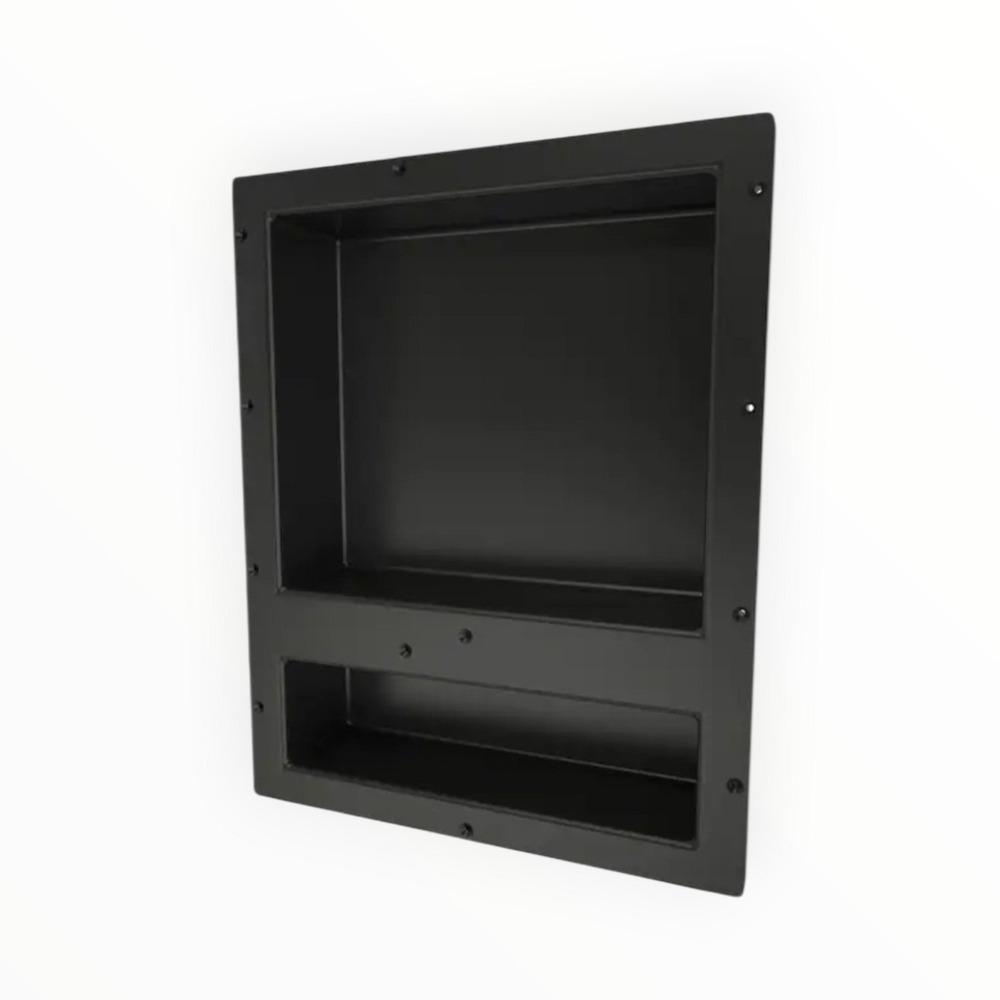 Tile Redi Double Shower Niche 16x20 Black Recessed Shower Shelf